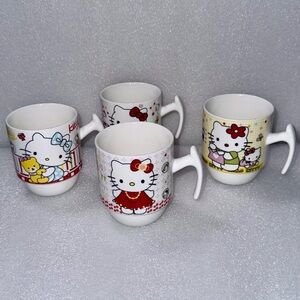 Hello Kitty 4pc Ceramic Mug Stack Rare